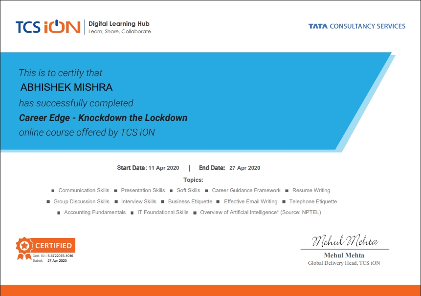 Certificate